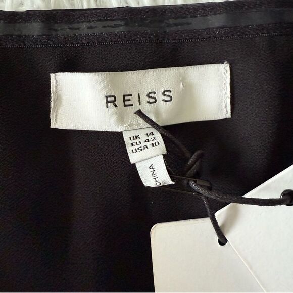 NWT REISS Vienna Black and White Stripe Satin Strapless Jumpsuit Size 10 - Picture 10 of 11
